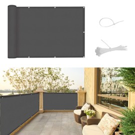 SUNNY GUARD Balcony Privacy Screen Cover Garden Privacy Screen PES Weatherproof UV Protection Windscreen with Cable Ties,75x500cm Anthracite