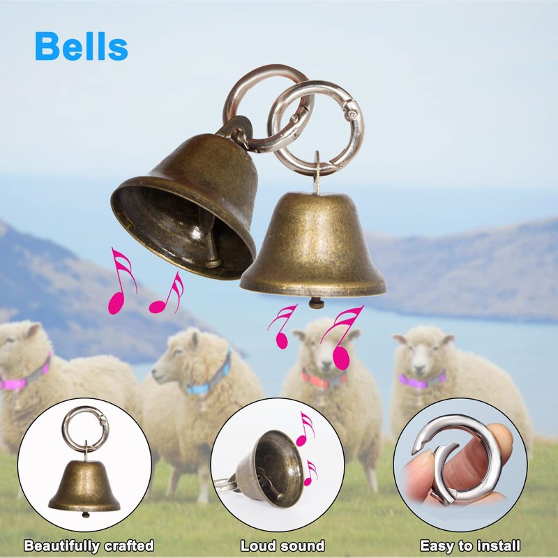 Goat Collars with Bells 10 Pack, Adjustable Sheep Goat Collar