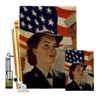 Navy Waves Burlap Garden House Flags Kit Armed Forces USN
