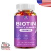 Organic Biotin Collagen Gummies Hair Skin Nails Joints Vitamins Immune