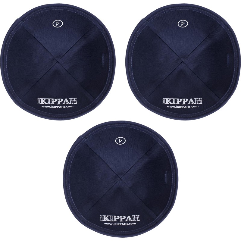 iKIPPAH - Yarmulke de terciopelo de 4 partes con borde