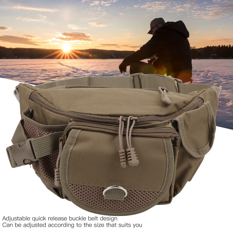 Fishing Bag Portable Polyester Storage Pack Bumbag Adjustable for Outdoor