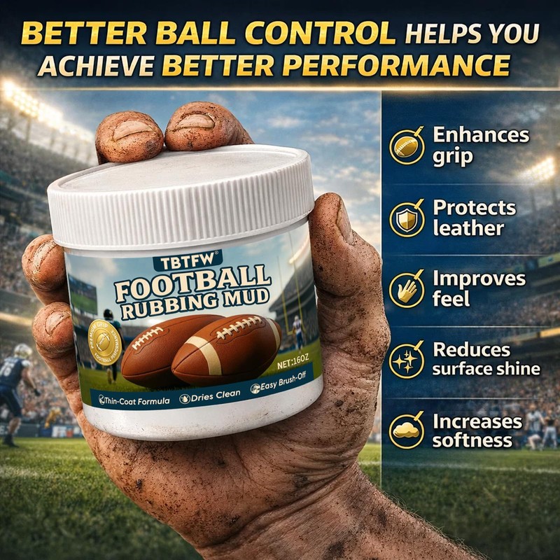 TBTFW Football Mud, Football Rubbing Mud for Leather Footballs-16oz/8oz