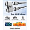 Afterplug Dual USB‑C Extender for MacBook with Case, 2-Port Pass‑Through