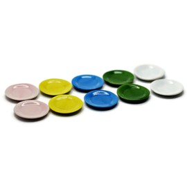 AIICraft 10 Mix Color Smooth Ceramic Plate Dish Garden Display Minimal Decoration 2.7 CM