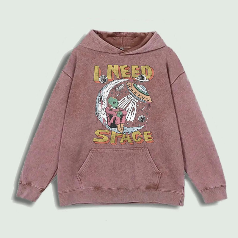 I Need Space Alien Graphic Hoodie 100% Cotton US Warehouse
