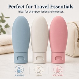 Travel Bottles, 3 Piece Leakproof Squeezable Containers