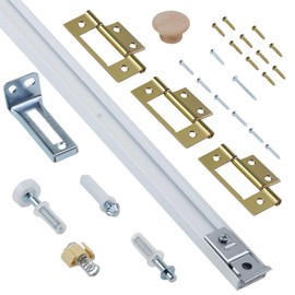 Bifold Door Hardware Kit, 30-Inch Bi-fold Closet Door Track Kit Bifold Closet Door Hardware Kit Folding Door Hardware Repair Replacement Tool Kit