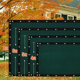 iCover 5x25ft Privacy Screen Fence, Garden Windscreen Mesh Shade Sail Net Barrier, Reinforced Bindings and Brass Grommets Cable Zip Ties Included,Green