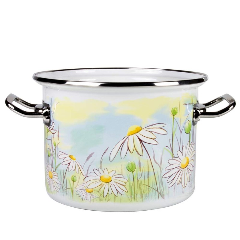 Enamel Stock Pot Daisy Fields Enamel Cooking Pot Enameled Pot