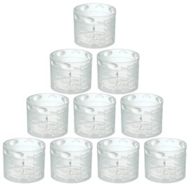 10 er Set Mini Messbecher 2,0-20 ml aus transparentem Kunststoff, Dosierhilfe für Medikamente, Labor, Küche