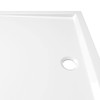 vidaXL Rectangular Shower Base Tray in High-Gloss White ABS, Fiberglass