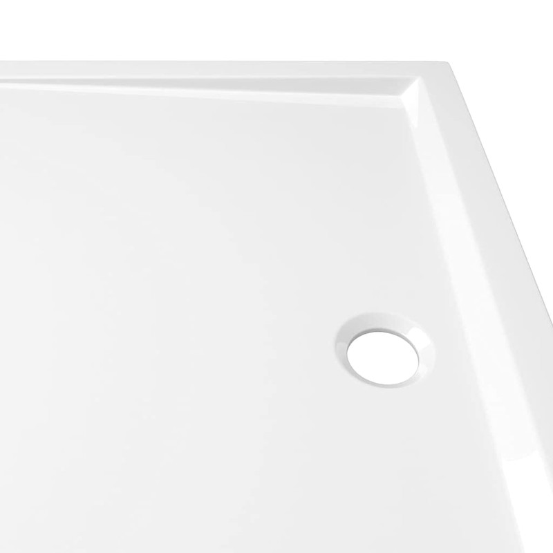 vidaXL Rectangular Shower Base Tray in High-Gloss White ABS, Fiberglass