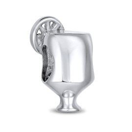 Tropical Cocktail Drink Umbrella Margarita Pina Colada Glass Goblet Vacation Charm Bead For Women .925 Sterling Silver Fits European Bracelet