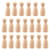LUUFAN 20pcs Wooden Peg Dolls, Unfinished Wooden Female People Shape