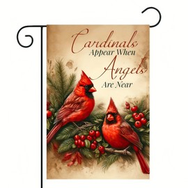 BlissYard Winter Cardinal Garden Flag for Outside Christmas Garden Flag 12x18 Double Sided Flag Winter Outdoor Decoration Xmas Red Bird Porch Patio Garden Banner