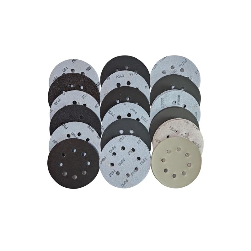 Freletry 5 Inch 8 Hole 40 PCS #80-#5000 Sanding Discs