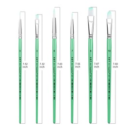 XDT#267 Artist Paint Brush Set, 6Pcs Nylon Brushes for Acrylic Painting, Watercolor, and More–Includes Filbert, Round Tip, and Flat Brushes