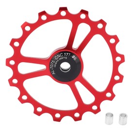 MEIJUN 17T Ceramic Rear Derailleur Guide Wheel Aluminum Alloy Rear Derailleur Pulley Wheel for Road Mountain BikeRed