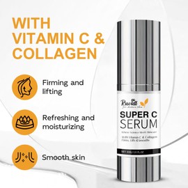 Super Vitamin C Serum for Women over 70, Wrinkle Cream for Face, Anti Aging Cream, Hydrates, Softens, Lifts and Firms Super Vitamin C Serum