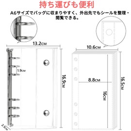 Virtarlux Clear Sticker Book Transparent Girls Removable A6 Sticker Binder Sticker Notebook Clear Binder 6-Hole Micro 6 Sticker Storage Refillable Comes with 20 Refill Sheets Otaku Activity Supplies