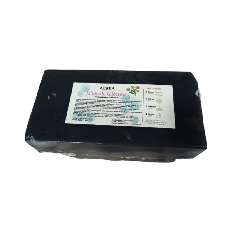 1 Kg Jabón De Glicerina Carbón Activado Con Extracto Menta