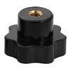 Laroal 10 PCS Star Knob M12 Black Plastic Through Hole