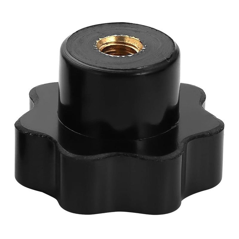 Laroal 10 PCS Star Knob M12 Black Plastic Through Hole