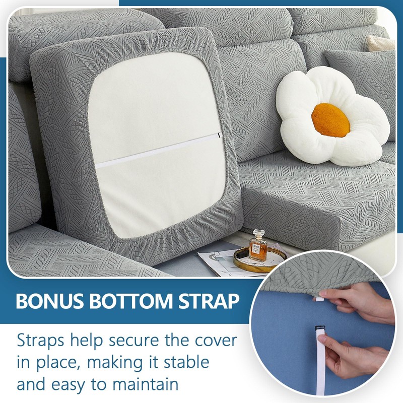 hyha Individual Couch Cushion Covers, Stretch Sofa/Couch Seat Cushion Covers,