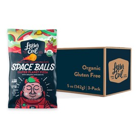 LesserEvil Outer Planet Pizza Space Balls, Premium Quality, Minimally Processed, No Vegetable Oil, 5 oz, Pack of 3