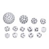15pcs Complete Polyhedral Dice Set Acrylic D3 to D100 Spherical