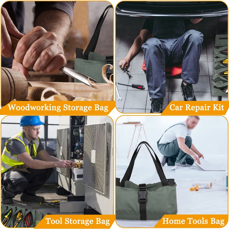 Tool Pouch with Dependable Zippers, Wrench Roll Up Tool Bag,Small