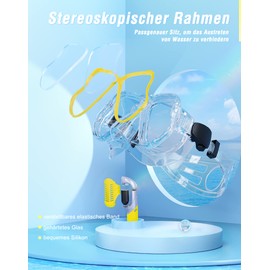 QcoQce Dry Snorkel Set, Anti-Fog and Panoramic Wide View Diving Mask, Easy Breathing and Professional Snorkel Mask with Soft Mouthpiece, Snorkel Set for Adults