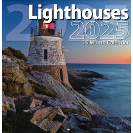Bachmann Press 2025 Lighthouses Full Size Wall Calendar for Planning, Scheduling, and Organizing