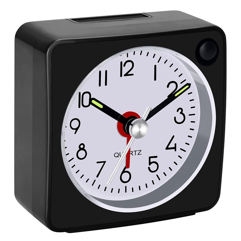 W OUTWIT Travel Analog Alarm Clock, 2.25 inch, Ultra Small
