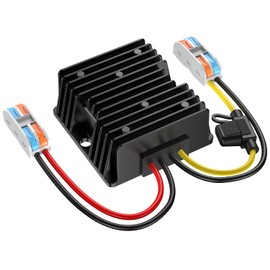 Voltage Converter 24V to 12V, Step Down 24V 12V 15A 180W with Fuse Waterproof and Quick Connector Cable Connector, Voltage Converter 24 to 12 for Golf Cart Light Truck. DC15-40V Wide Input