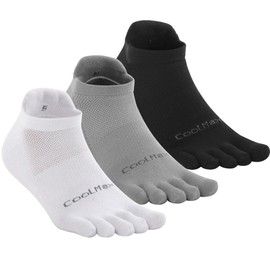 TikMox Ankle Running Toe Socks, Athletic Cool Feel & Quick Dry Fabric, Arch Support, Five-Toe Design for Sports Enthusiasts for Men & Women(3 pairs)