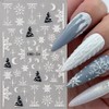 Christmas Nail Stickers Decals 5D Nail Art Stickers Snow Penguin
