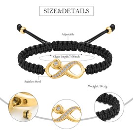 Infinity Urn Bracelet for Ashes Cremation Jewelry Stainless Steel Adjustable Braided Rope Bracelets Memorial Bangles Ash Holder for Human Pets Keepsake Jewelry for Loved Ones with Fill Tool