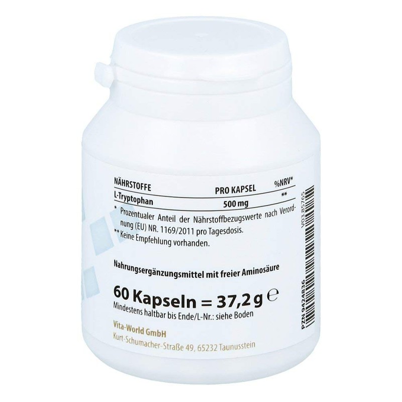 L-tryptophan 500 mg capsules pack of 60