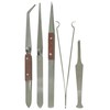 Set of 5 Soldering Ring Tweezers Insulated Negative Locking Soldering