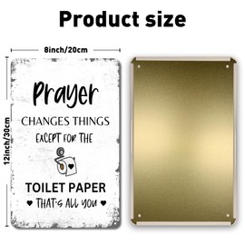 QYAYIK Prayer Changes Things - Beautiful Home Accessory Novelty Gift Sign Spiritual Religious Plaque 12"x8"