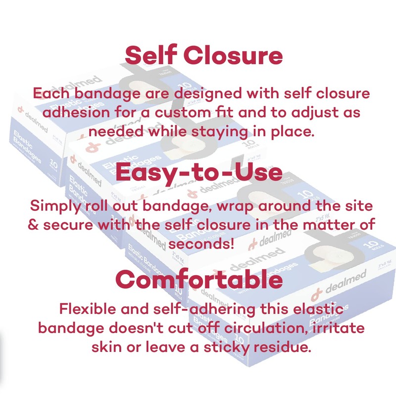 Dealmed 6" Elastic Bandage Wrap with Self-Closure – 10 Elastic