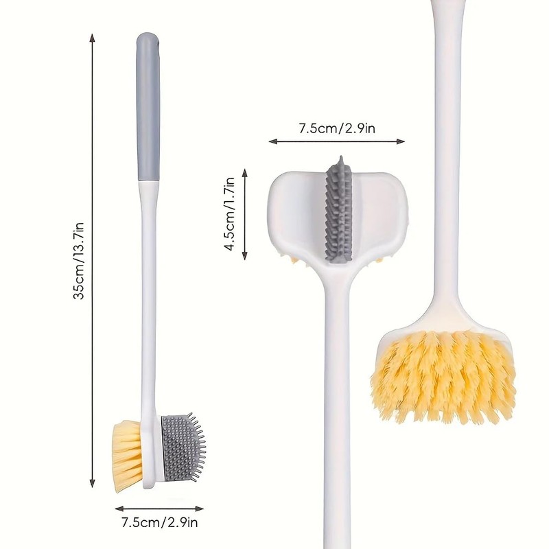 13.6" Long Handle Exfoliating Body Scrubber 2-in-1 Dual Sided Bath