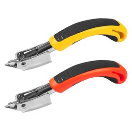 2-Piece Portable Nail Lifter, Staple Removal Tool, Furniture Nail Lifter, Suitable for Disassembling T-Shaped Nail and U-Shaped Nail (Yellow, Orange).