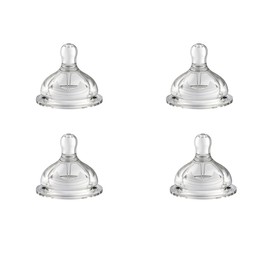 Oberni Teats for Baby Bottles with Flow Rate 4, Fast Flow Teats for Babies from 12+ Months, BPA-Free, Pack of 4