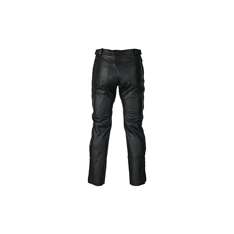 Vance Leather Men's Black Premium Leather Motorcycle Overpants with Side