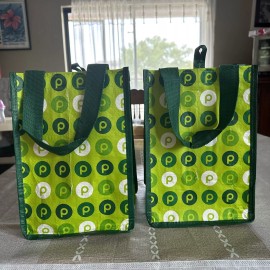 Publix 2 Wine Bottle Carriers Eco Friendly Reusable Shopping Bags Totes Each Holds 4