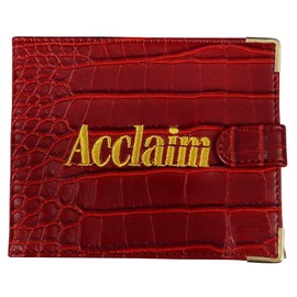 Acclaim Folding Wallet Style Lawn Bowls Bowling Scorecard Holder Synthetic Texture Effect Press Stud Closure 12.5 cm x 10 cm Closed (Red)