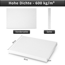 BXI Ceramic Fiber Thermal Insulation Board 30 x 20 cm Thickness 2 cm 1 Piece Inorganic Flame Retardant Heat Resistant High Temperature Insulation